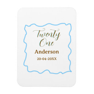 Magnet Flexible anniversaire vingt et un ans bordure espagnole ble