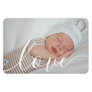 Magnet Flexible Annonce d'amour de votre photo de bébé en écriture