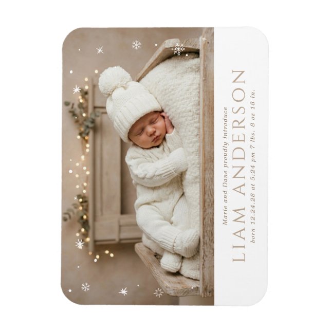 Magnet Flexible Annonce de bébé d'hiver  (Vertical)