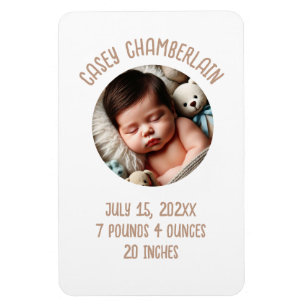 Magnet Flexible Annonce de naissance de bébé avec photo personnali