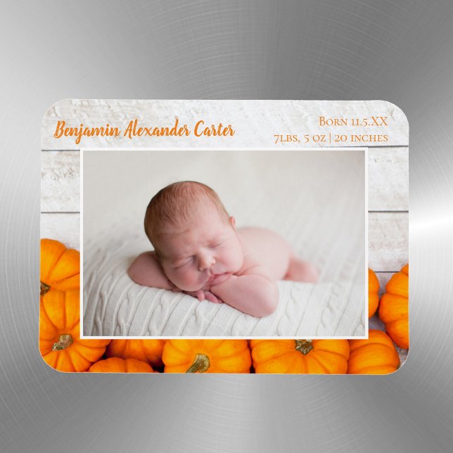 Magnet Flexible Annonce de naissance de nouveau-né pour Cute Fall  (Créateur téléchargé)
