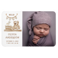 Annonce de naissance photo neutre | Ours en peluch