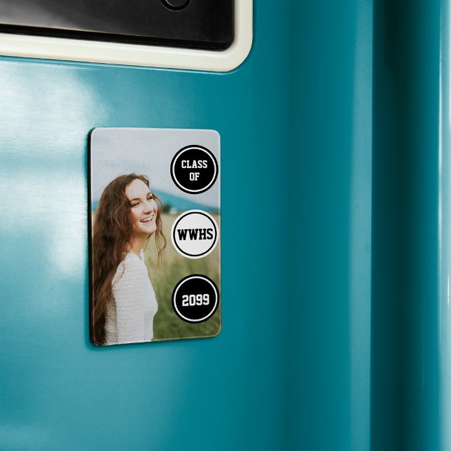 Magnet Flexible Annonce de remise de diplôme avec photo de cercles (Créateur téléchargé)