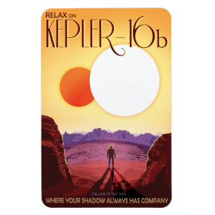Magnet Flexible Annonce de voyage Sci-Fi, Planet Kepler-16b