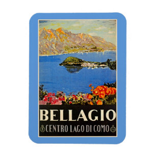 Magnet Flexible Annonce italienne de voyage de Bellagio des année