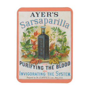 Magnet Flexible Annonce Vintage Pour la Sarsaparilla d'Ayer.