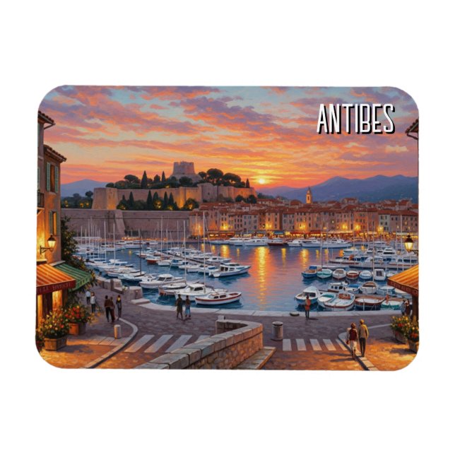 Magnet Flexible Antibes France Harbour Travel (Horizontal)