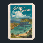 Magnet Flexible Antigua-et-Barbuda Art de voyage peint Vintage<br><div class="desc">Art vectoriel d'Antigua et Barbuda. Antigua-et-Barbuda,  paradis des îles jumelles des Caraïbes,  est connue pour ses plages de sable blanc immaculées,  ses eaux cristallines et sa riche histoire maritime.</div>