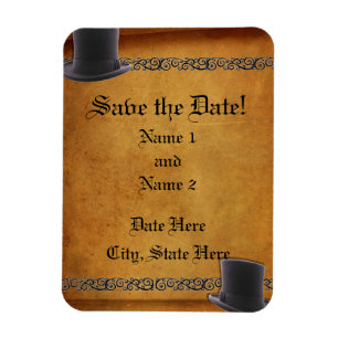 Magnet Flexible Antique Gay Mariage Personnalisé Save the Date Mag