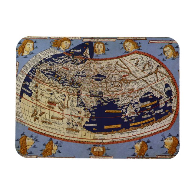 Magnet Flexible Antique Ptolemaic World Map, Johannes of Arnsheim (Horizontal)