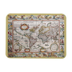 Magnet Flexible Antique World Map aimant