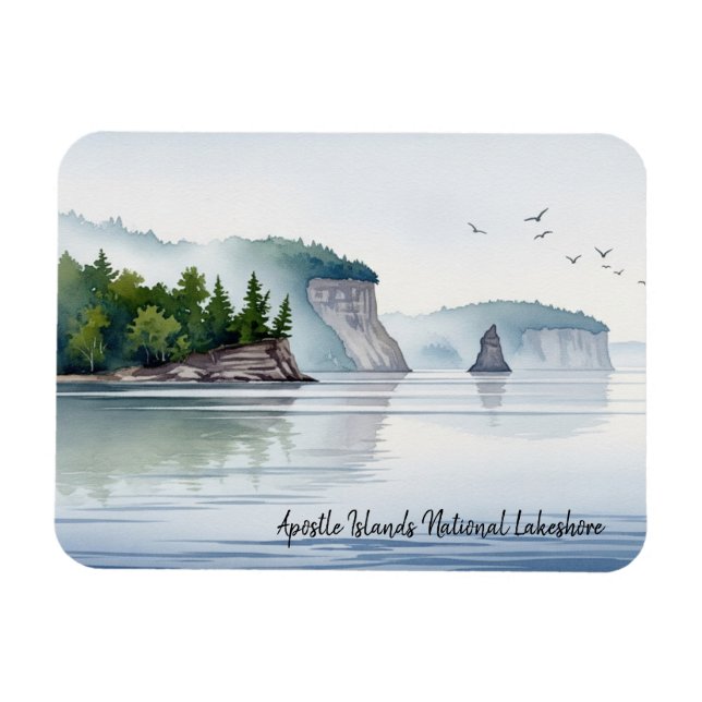 Magnet Flexible Apostles Îles Nationales Lakeshore Aquarelle (Horizontal)