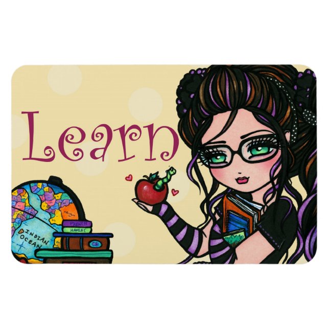 Magnet Flexible "Apprendre" Pantalon Smartie Girl Art original Mag (Horizontal)