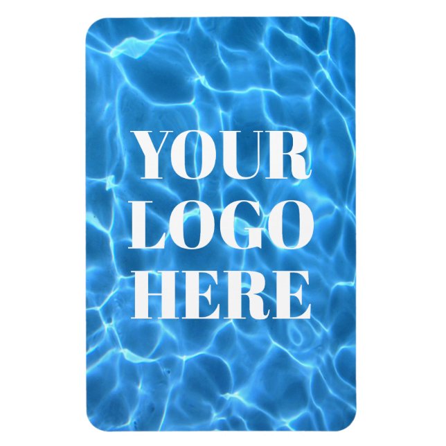 Magnet Flexible Aqua Blue Swimming Pool Vertical Photo Your Logo (Vertical)