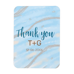 Magnet Flexible Aqua or thank you ajoutez nom couple date année te