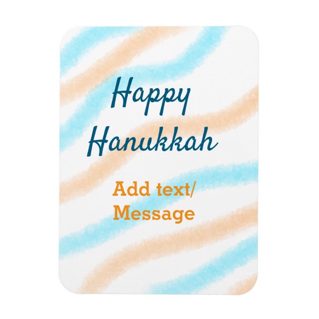 Magnet Flexible Aqua orange happy Hanoukka ajouter un nom message  (Vertical)