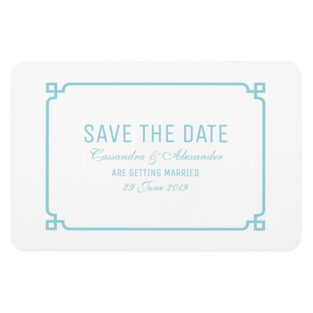 Magnet Flexible Aqua Paradise Deco Chic Enregistrer la date (Horizontal)