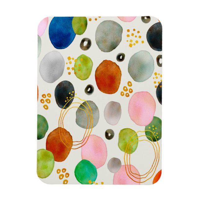 Magnet Flexible Aquarelle Abstraite Pebble Gold Parties scintillan (Vertical)