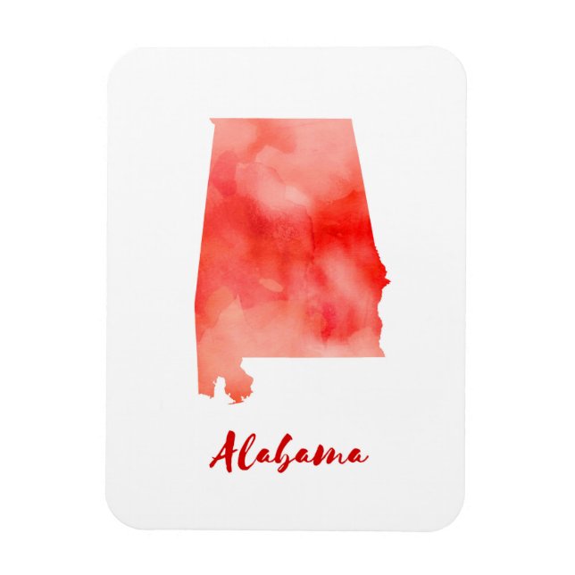 Magnet Flexible Aquarelle Alabama États-Unis (Vertical)