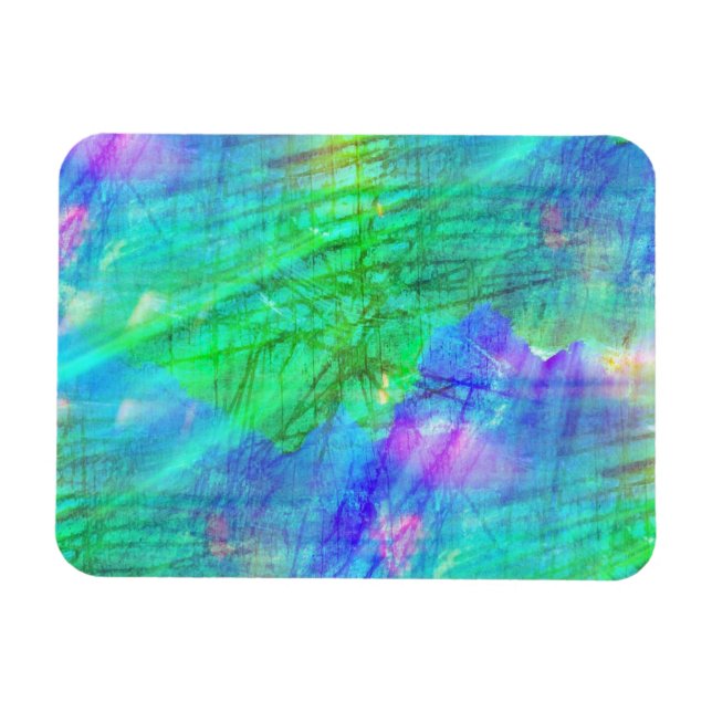 Magnet Flexible aquarelle arrière - plan transparente bleu, vert (Horizontal)