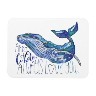 Magnet Flexible Aquarelle Baleine - I Whale Toujours Vous Aimez