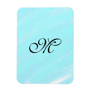 Magnet Flexible Aquarelle bleu vert monogramme ajouter le pastel l