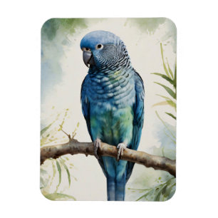 Magnet Flexible Aquarelle Blue Parakeet Eucalyptus Arbre flexible