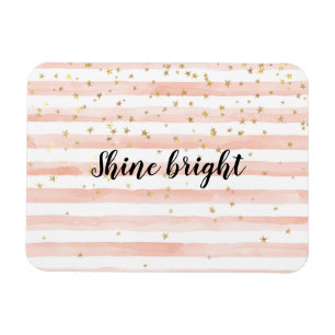 Magnet Flexible Aquarelle Blush Stripes Gold Stars