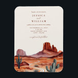 Magnet Flexible Aquarelle Boho Aimant Faire-part de mariage du dés<br><div class="desc">Personnalisez facilement votre aimant faire-part de mariage avec ce modèle modifiable. Dispose d'un design de typographie minimaliste et élégant avec arrière - plan de désert aquarelle.</div>