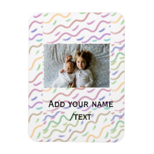 Magnet Flexible Aquarelle colorée spirale motif ajouter nom photo