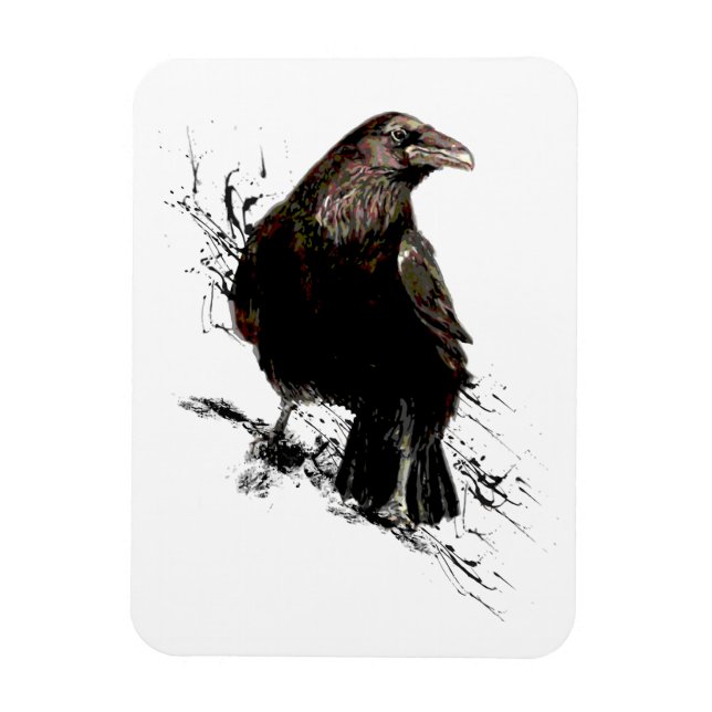 Magnet Flexible Aquarelle Corbeau Oiseau Art animal (Vertical)