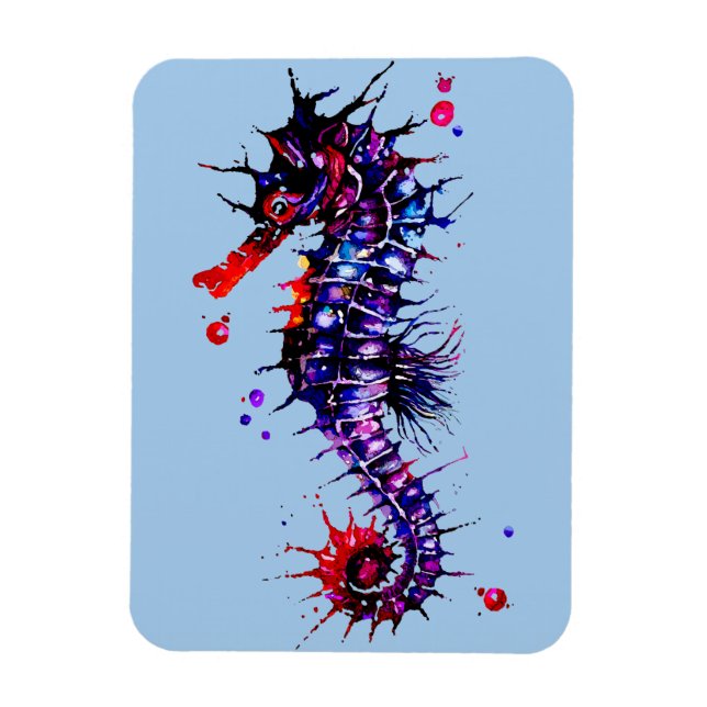 Magnet Flexible Aquarelle couleur de cheval de mer (Vertical)