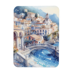 Magnet Flexible Aquarelle de la Côte d'Amalfi