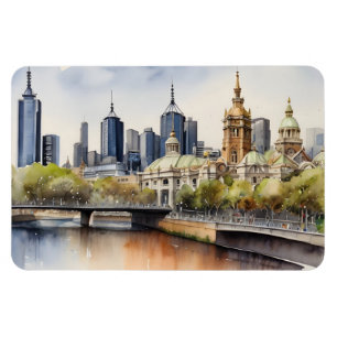Magnet Flexible Aquarelle de Melbourne