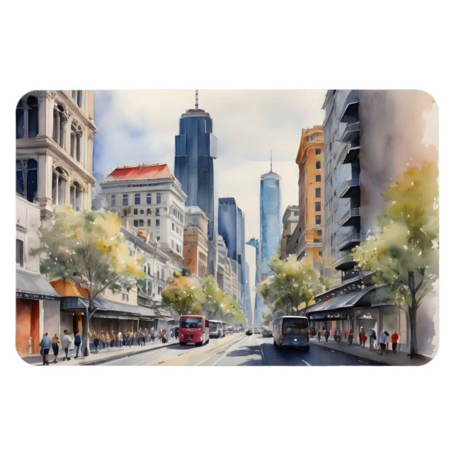 Magnet Flexible Aquarelle de Melbourne (Horizontal)