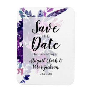 Magnet Flexible Aquarelle de violet floral enchantée Enregistrer l