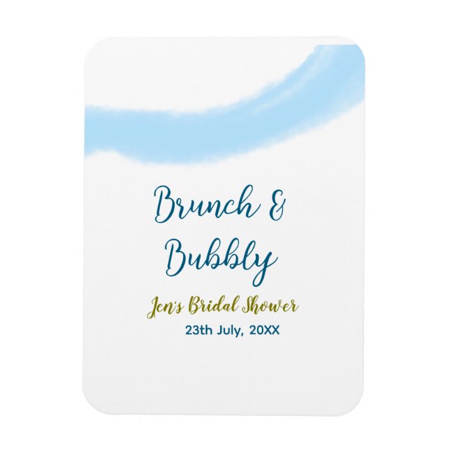 Magnet Flexible aquarelle dorée bleue bulleuse et brunch enterreme (Vertical)