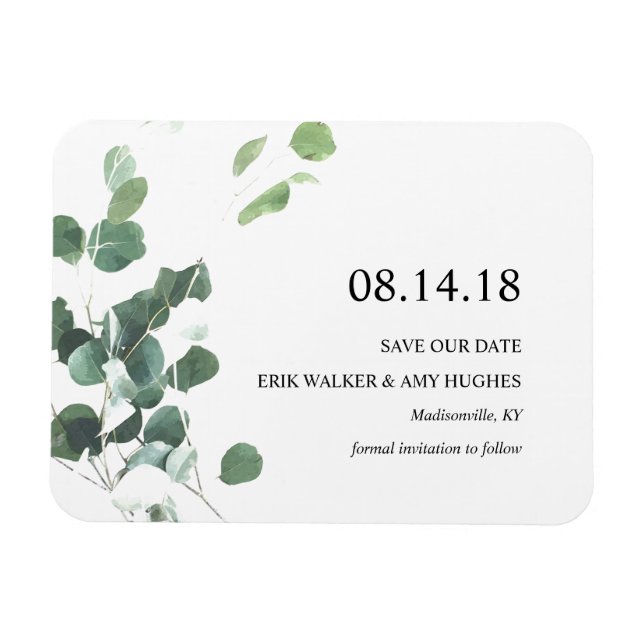 Magnet Flexible Aquarelle eucalyptus feuilles enregistrer l'aimant (Horizontal)