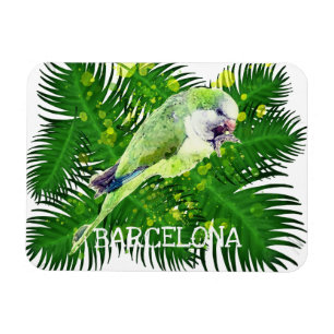 Magnet Flexible Aquarelle feuille de perroquet et de palmier vert