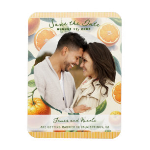 Magnet Flexible Aquarelle Feuilles d'Orange Citron Sauvegarder la