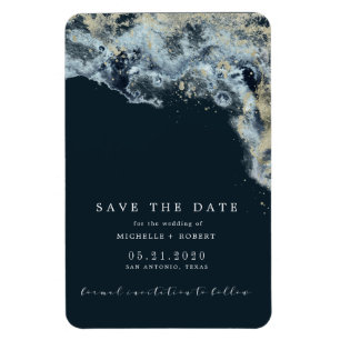 Magnet Flexible Aquarelle flots d'or mariage enregistrer la date a