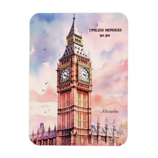 Magnet Flexible Aquarelle Icone Landmark City Londres Big Ben
