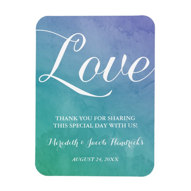 Magnet Flexible Aquarelle mariage préféré (Vertical)