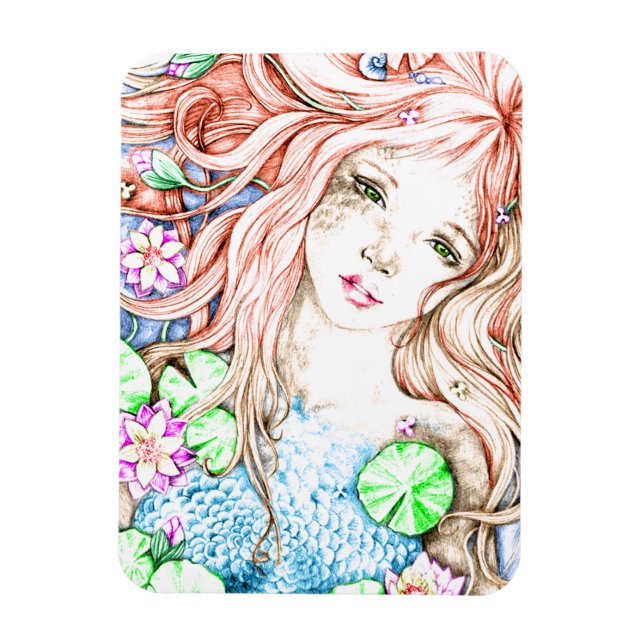 Magnet Flexible Aquarelle Mermaid Princess (Vertical)