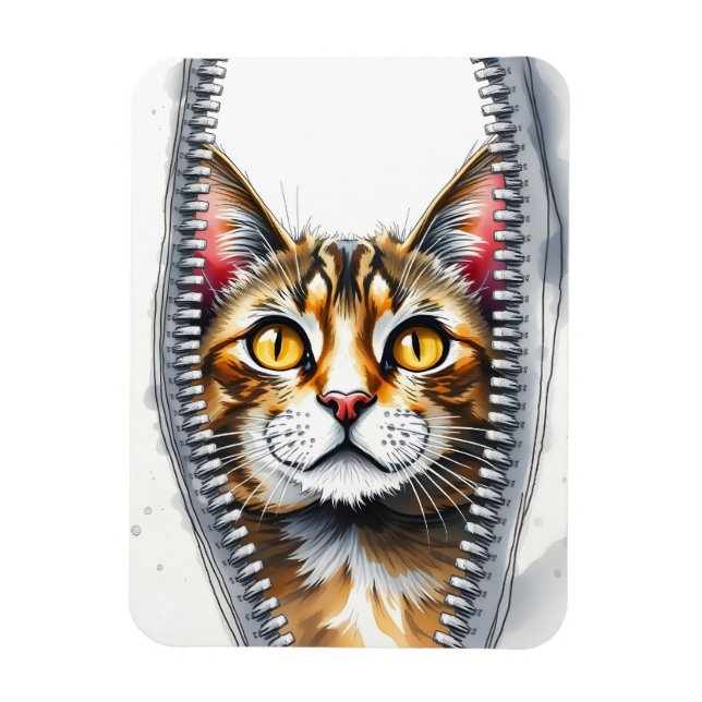 Magnet Flexible Aquarelle mignonne belle collection de chats moder (Vertical)
