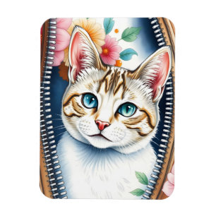 Magnet Flexible Aquarelle mignonne Belle collection de chats tenda