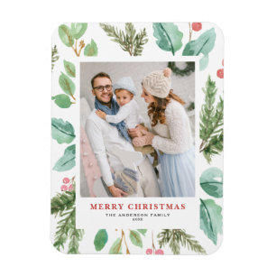 Magnet Flexible Aquarelle Noël Folio Holly Photo de vacances