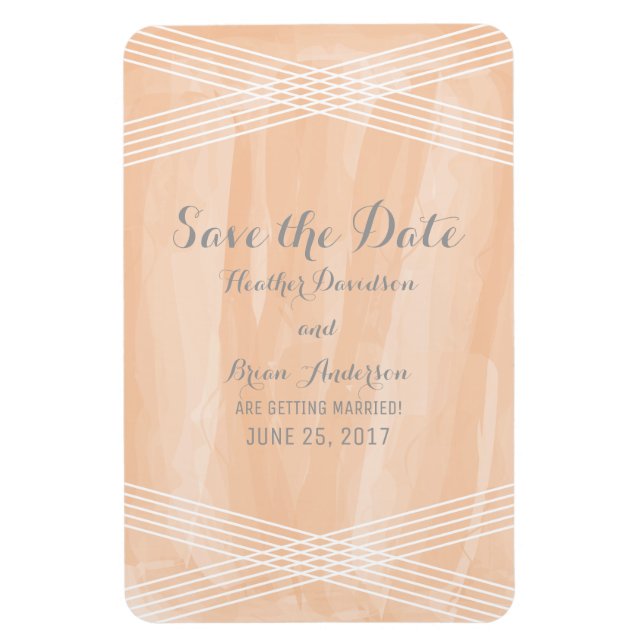 Magnet Flexible Aquarelle orange Déco Enregistrer la date (Vertical)