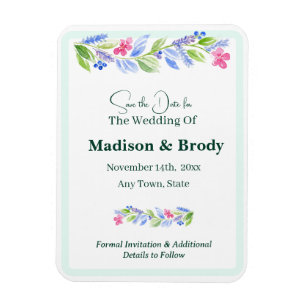 Magnet Flexible Aquarelle peinte à la main Floral ENREGISTRER LA D