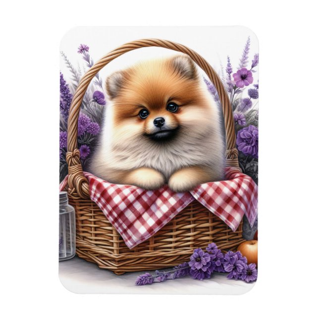 Magnet Flexible Aquarelle Poméranienne Chien Chien Chien Puppy Fle (Vertical)